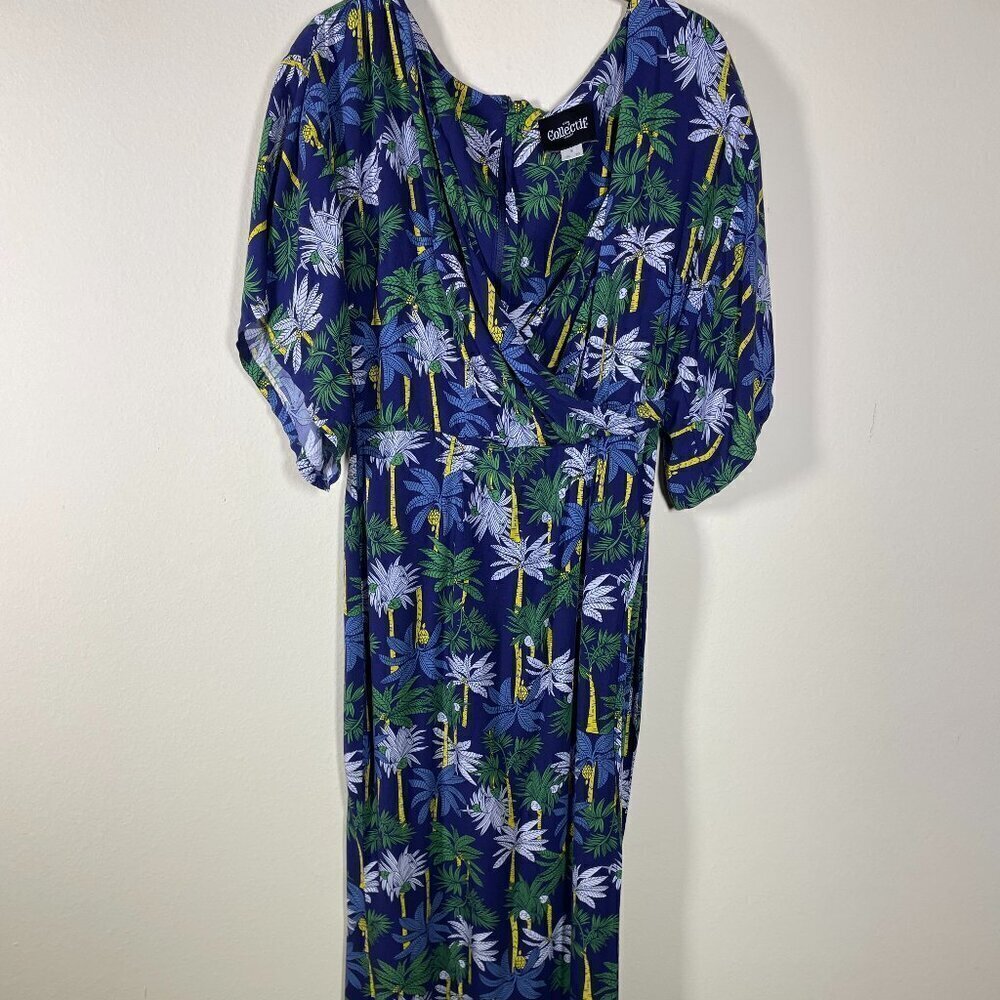 Collectif Women's SS Tropical Fit & Flare Maxi Dress Size: Small Viscose!